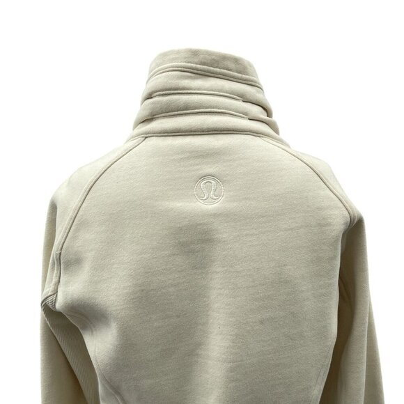 Lululemon Women High-Neck Zip-Up Radiant Jacket Side Pockets Long Sleeve Cream 6 - Picture 8 of 16